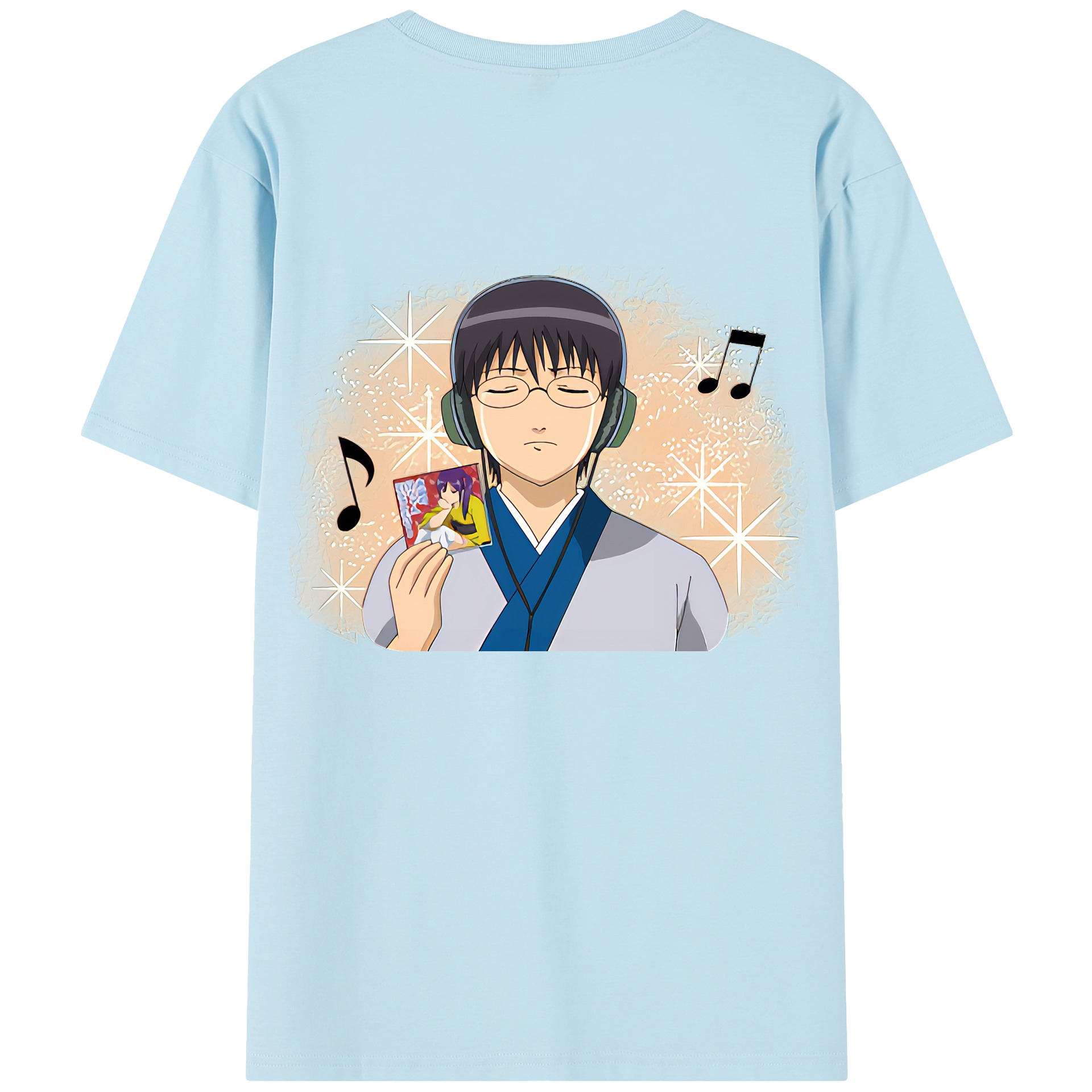 （画像用） ぎんたま 坂田銀時（さかたぎんとき） 神楽 志村新八（しむら しんぱち） GINTAMA Sakata Gintoki Kagura Shimura Shinpachi 綿100％半袖Tシャツ（背面プリント）